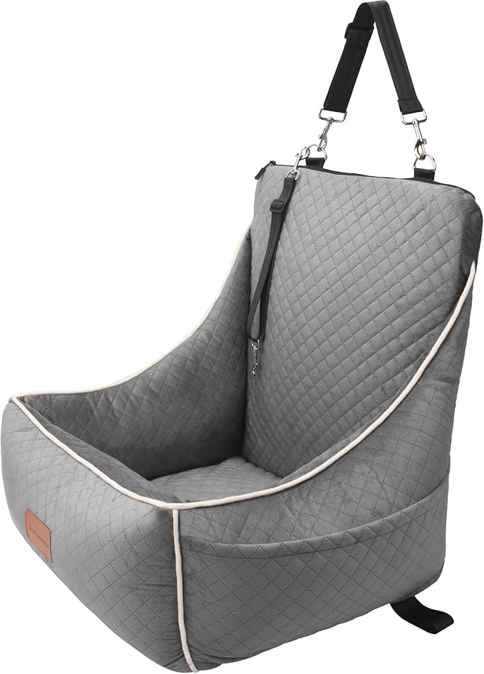 Dog Car Seat for Small/Medium Dogs 35lbs（Grey）