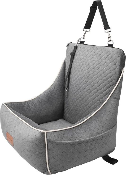 Dog Car Seat for Small/Medium Dogs 35lbs（Grey）