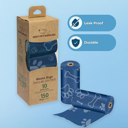 Best Pet Supplies Dog Poop Bags (150 Bags) for Waste Refuse Cleanup
