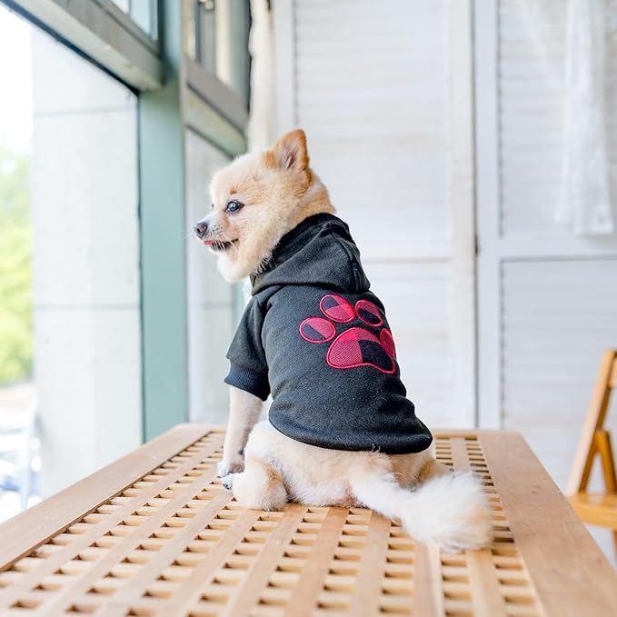 KOOLTAIL Plaid Dog Hoodie Pet Clothes Sweater with Hat and Pocket for Small Medium Large Size Dogs