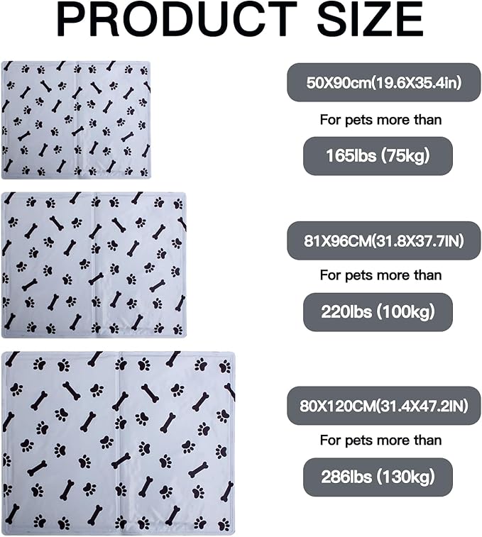 Gel Cooling Mat for Dogs : Outdoor Cooling Pad for Dog (31.8" x 37.7"