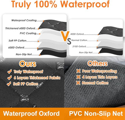Dog Car Seat Cover for Back Seat 100% Waterproof,