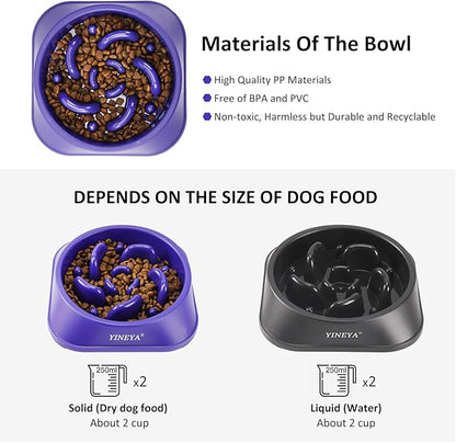 2Pcs Dog Puzzle Bowl Dog Feeder, Dog Puzzle Feeder, Dog Bowls Small Size Dog, Slow Feeder Dog Bowls Large Breed, Dog Slow Feeder Bowl, Dog Food Bowl Slow Feeder, Dog Bowl Slow Feeder