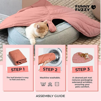 Dog Blanket Mat for Dogs Cats 47×43" Leaf