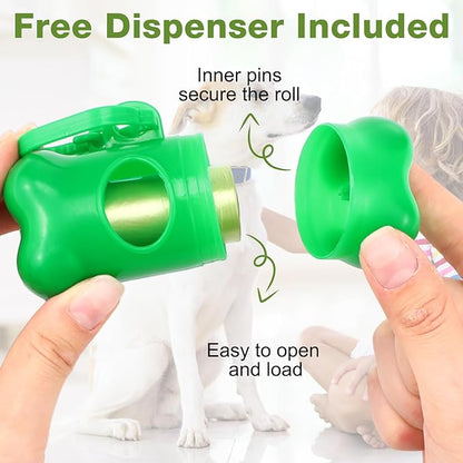 Teling 3000 Count Dog Poop Bags Pet Waste Bags for Poop with 3 Dog Poop Bag Dispenser Doggie Poop Bags for Home Outdoor Puppy Walking and Travel 12 x 8.6 Inch