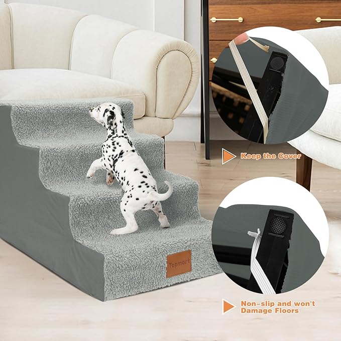 Topmart Dog Stairs for Small Dogs 4-Step,16”H, Pet