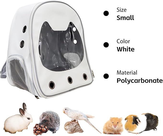 Abraza Pet Carrier Backpack Cat Backpack Pet Carrier Airline Approved Travel Carrier for Small Dogs Cats Foldable Easy to Carry Hiking Travel Camping White