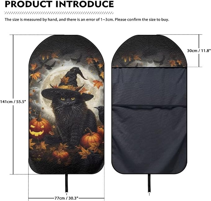 Yewattles Halloween Black Cat Non-Slip Bucket Towel Seat