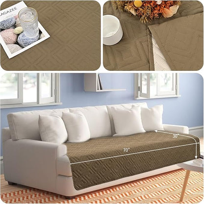 2 Packs Waterproof Dog Bed Cover Pet Blanket Furniture Sofa Couch Cover 30x70 Inch Cats,Dogs,Pets(2 Pcs-Camel/Beige)
