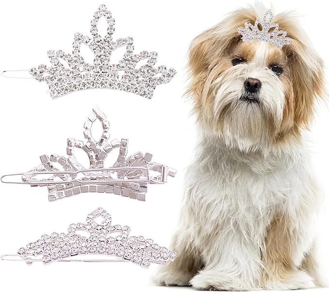 PET SHOW 1pc/Pack Dog Tiara Crown Hair Clips