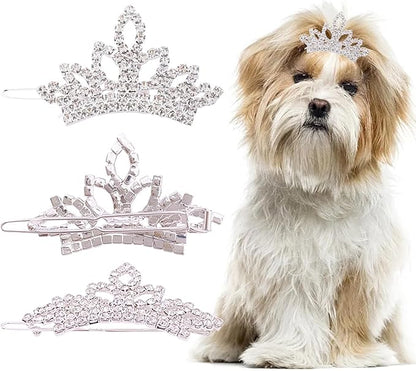 PET SHOW 1pc/Pack Dog Tiara Crown Hair Clips