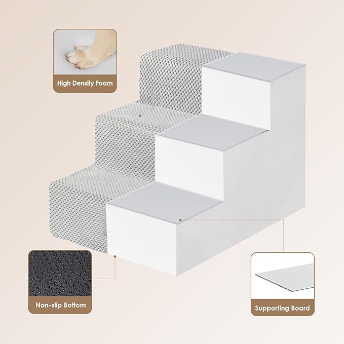 EHEYCIGA Dog Stairs for Small Dogs 13.5" H 3-Step Dog