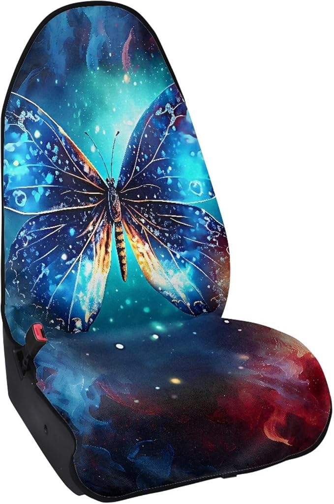 Butterfly Waterproof Towel Car Seat Cover Anti-Slip Bucket Seat Protector Washable Car Accessories Decro from Sweat, Food, Dirt, Gym, Swimming, Workout,Dog and Grime