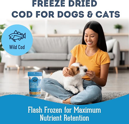 Wild Cod for Dogs & Cats (1.41 oz, Pack of 1) - Freeze Dried Single Ingredient Dog Treats - Natural Dog Treats, Grain Free