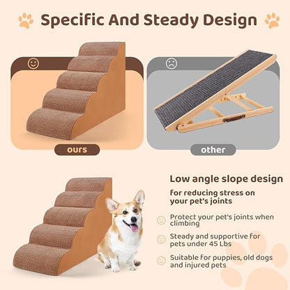 Dog Stairs for High Beds 5-Tier Dog