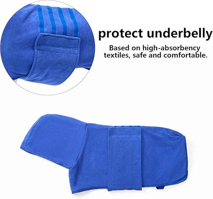 Geyecete Dog Drying Coats with Hood-Dog Towels Absorbent Robe Dry Fast Dog Bag-Dog Bathrobe Towel-Microfibre Fast Drying Super Absorbent-Blue-S