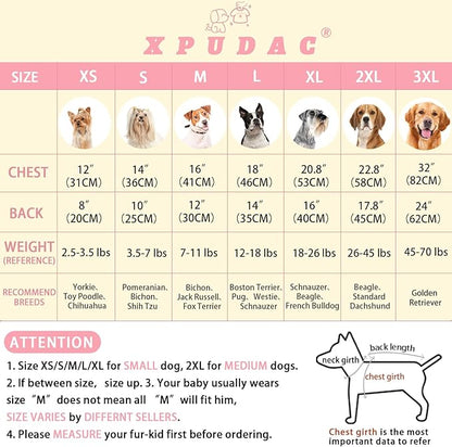 XPUDAC 4 Pack Dog Pajamas Soft Strechy Duck Pink Print Dog Clothes for Small Medium Dogs Girl Boy Cat Apparel-Medium