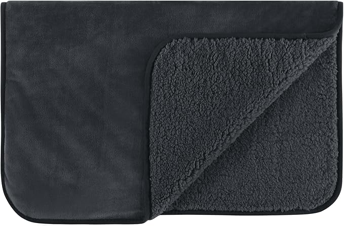 NICETOWN Dog Bed Covers Dog Pet Pads Puppy Pads Washable Mats for Dog Couch Protection Super Soft Pet Bed Covers Reversible Sherpa Fleece Blanket for Large Dog 50" x 60", Grey