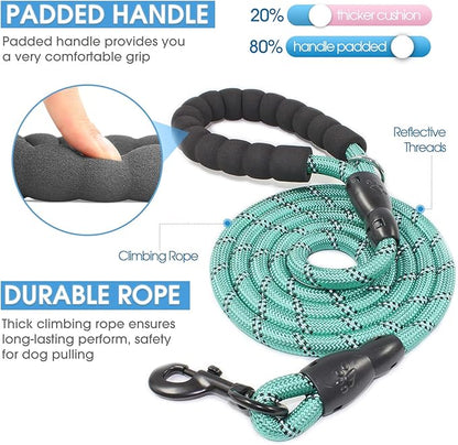BAAPET 2/4/5/6 FT Dog Leash with Comfortable Padded Handle and Highly Reflective Threads for Small Medium and Large Dogs (6FT-1/2''