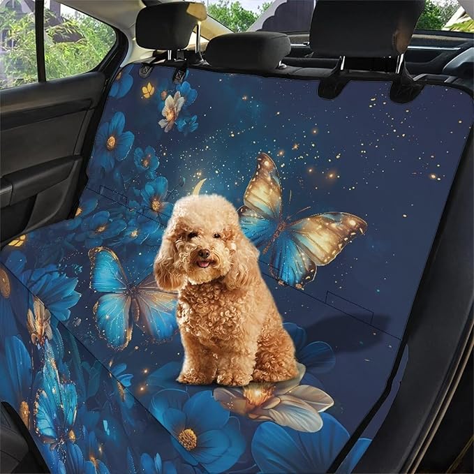 AFPANQZ Blue Butterfly Dog Cat Seat Cover