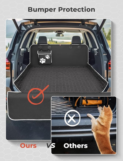 Oasser SUV Cargo Liner for Dogs Large Cargo Liner for SUV Waterproof Trunk Cover for Dogs with Detachable Pocket (Black (55 x 91inch)