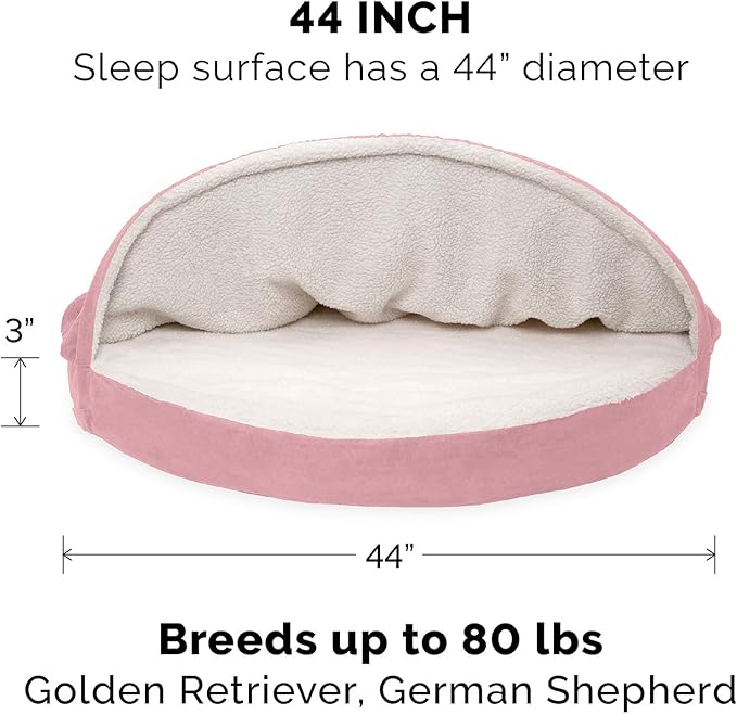 Furhaven 44" Round Orthopedic Dog Bed for Large Dogs w/ Removable Washable Cover 80 lbs 44-inch