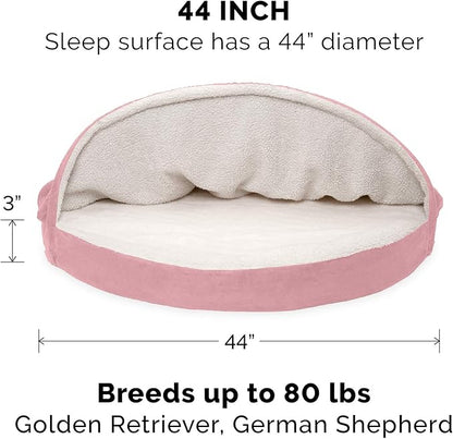 Furhaven 44" Round Orthopedic Dog Bed for Large Dogs w/ Removable Washable Cover 80 lbs 44-inch