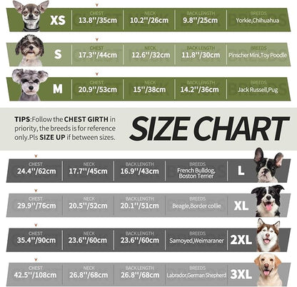 IECOii Dog Coats for Small Dogs Winter Harness Zip Up