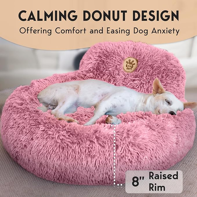 PetJett Calming Dog Bed for Medium Dogs 30'' Donut 45 lbs,