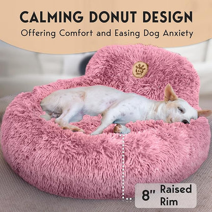 PetJett Calming Dog Bed for Medium Dogs 30'' Donut 45 lbs,