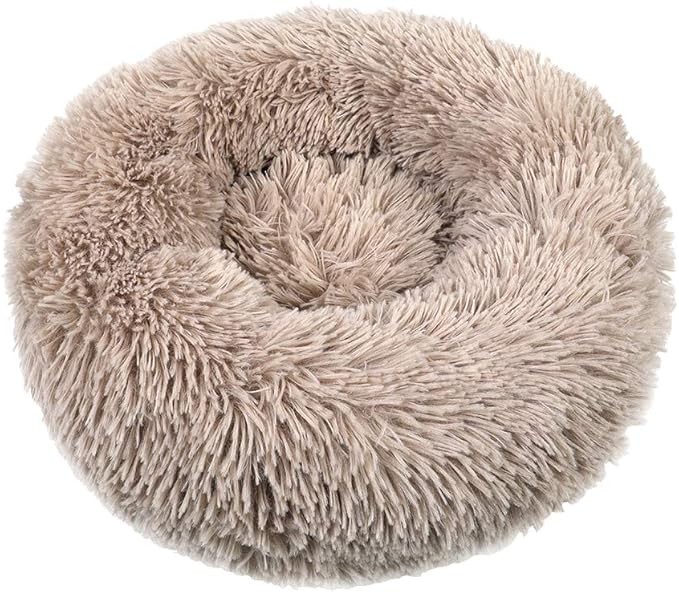 otoez Round Donut Dog Bed for Large Dogs (39.3", Taupe)