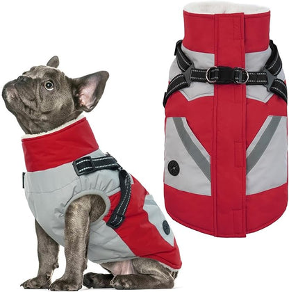 IECOii Dog Jackets for Medium Dogs Waterproof -Red