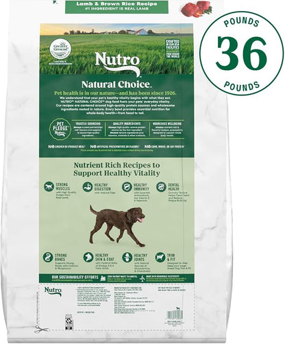 Nutro Natural Choice Adult Large Breed Dry Dog Food, Lamb and Brown Rice Recipe, 36 lb. Bag