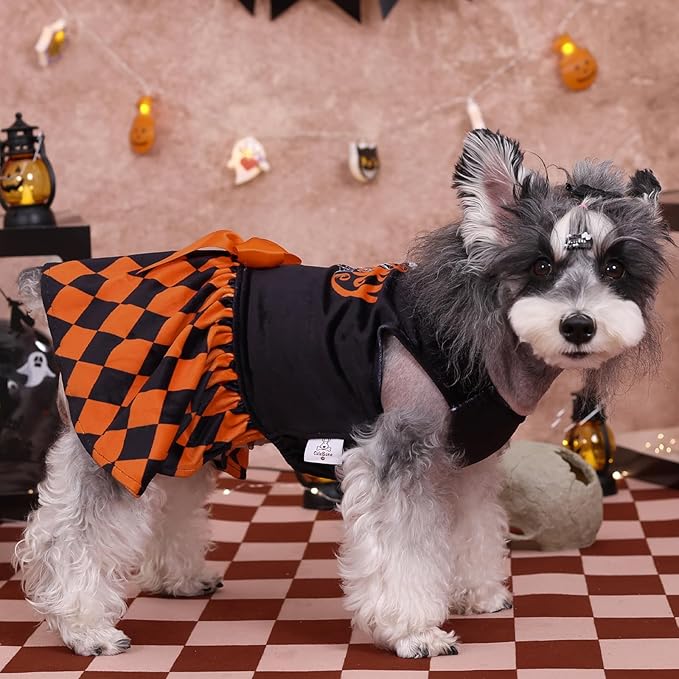 CuteBone Halloween Dog Dresses Velvet Holiday Small Dogs CVA42L-D