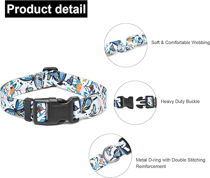 Adjustable Dog Collar with Patterns