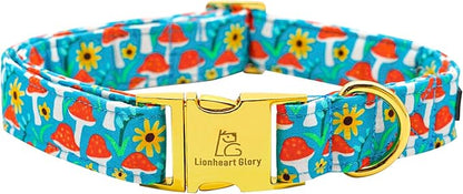 Lionheart glory Premium Fall Dog Collars Mushroom Print
