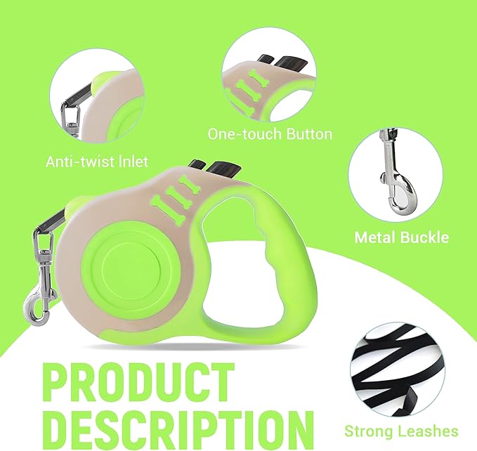 Retractable Dog Leash Automatic Telescopic Tractor Dog Tape 10/16 FT