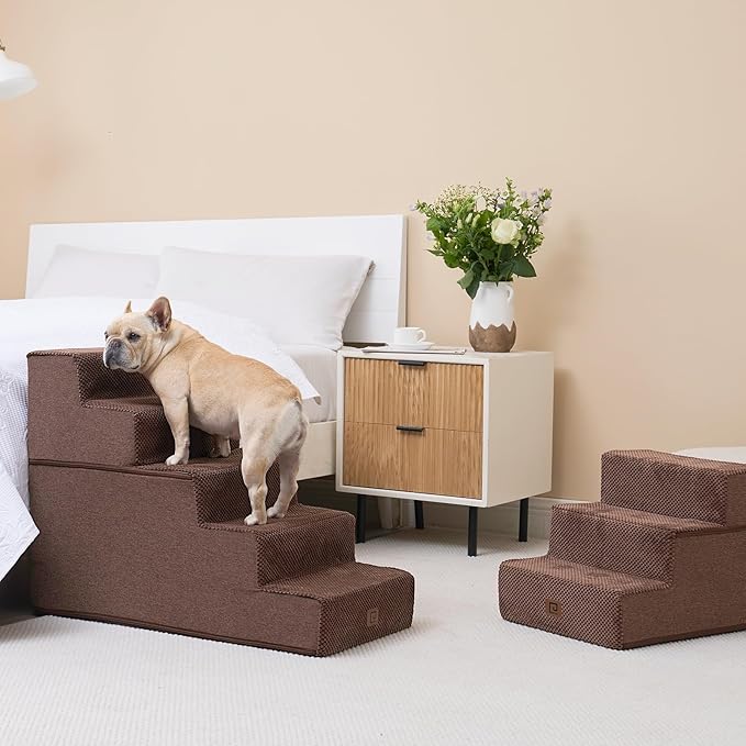EHEYCIGA Dog Stairs for High Bed 22.5”H 5-Step Dog