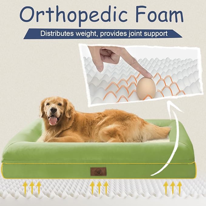Orthopedic Washable Large Dog Bed: XXLarge Dog Bed Bolster Waterproof