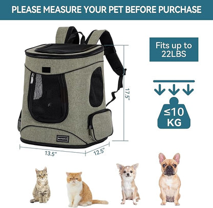 Petsfit Pet Backpack Carrier with Upgrade Waist Cushion Design to Better Fit The Waist, Suitable for Small and Medium Dogs Cats, and Rabbits up to 18 Pounds