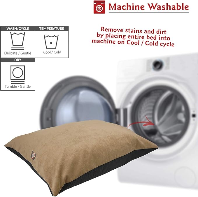 Majestic Pet Rectangle Large Dog Bed Washable – Non Slip Comfy Pet Bed – Dog Crate Bed Super Value Pillow Dog Bed – Dog Kennel Bed for Sleeping 46 x 35 Inch