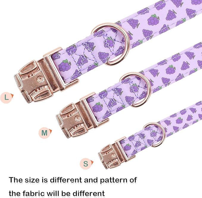 Cotton Dog Collar Metal Buckle Daisy Summer M(13-18in))