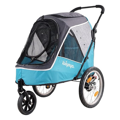 2-in-1 Happy Pet Dog Stroller and Bike Pet Trailer for Medium and Large Dogs