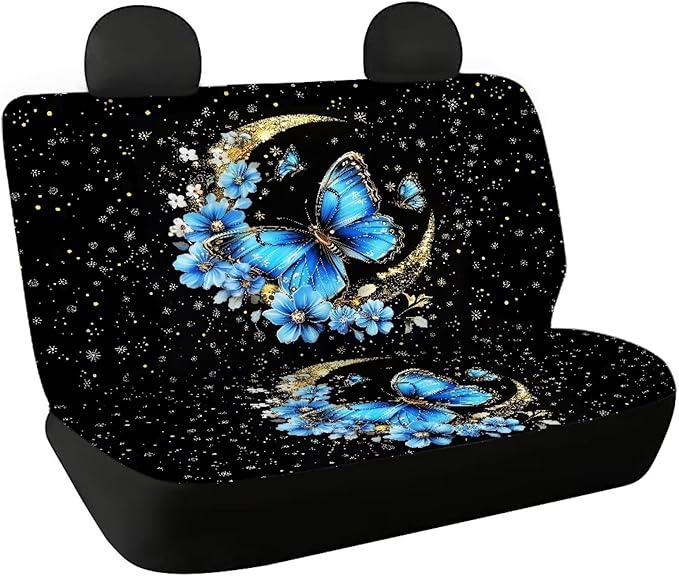 AFPANQZ Blue Butterfly Moon Full Wrap Car Seat