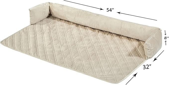Brilliant Sunshine Premium Beige Silky Velvet Pet Sofa Bed