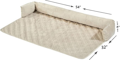 Brilliant Sunshine Premium Beige Silky Velvet Pet Sofa Bed