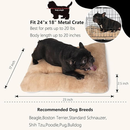 Small Dog Bed for Crate 24x18 Washable Extra Soft 24 inch Crate Bed for Puppy with Anti-Slip Bottom