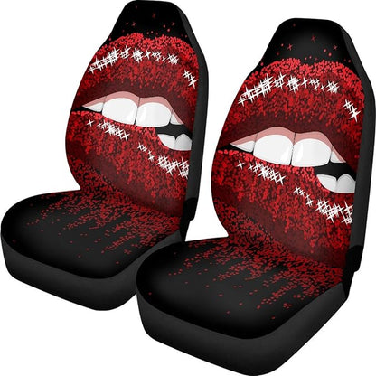 UNICEU Womens Red Sequined Bling Lips Car Seat 2 Automotive