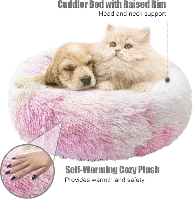 Aurako Cat Bed Dog Bed Round Cushion Pet 20" Iridescent