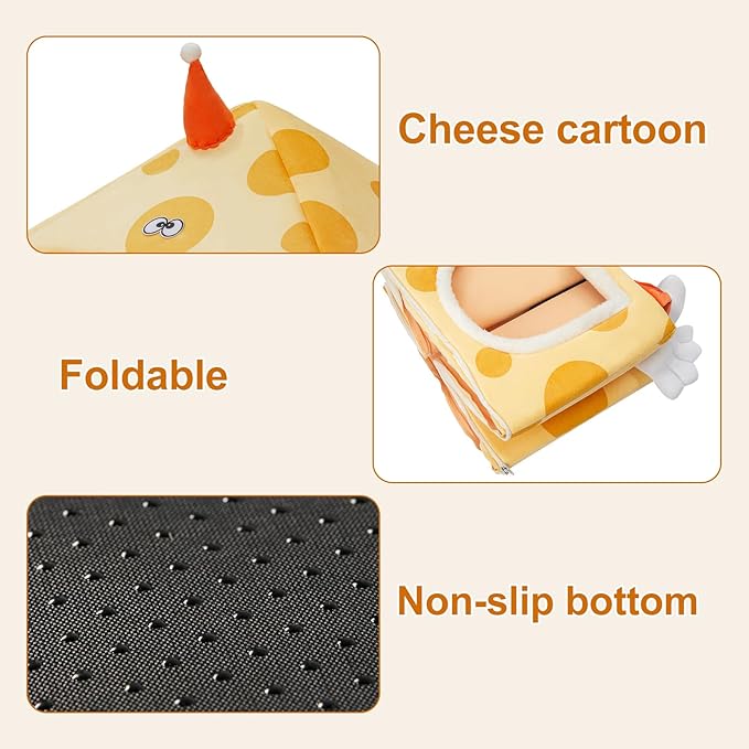 Jiupety Cute Cat Bed Cave (17"x17"x19.5") Up 15lbs Cat 8lbs Dog,